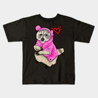 Racoon in pink Kids T-Shirt